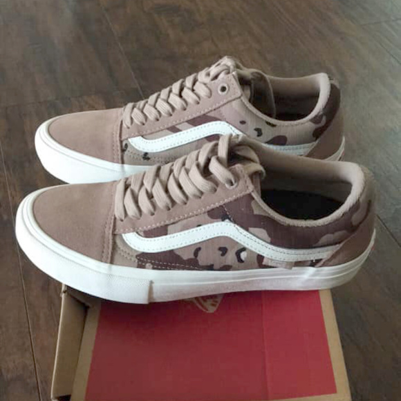 vans old skool pro desert camo skate shoes